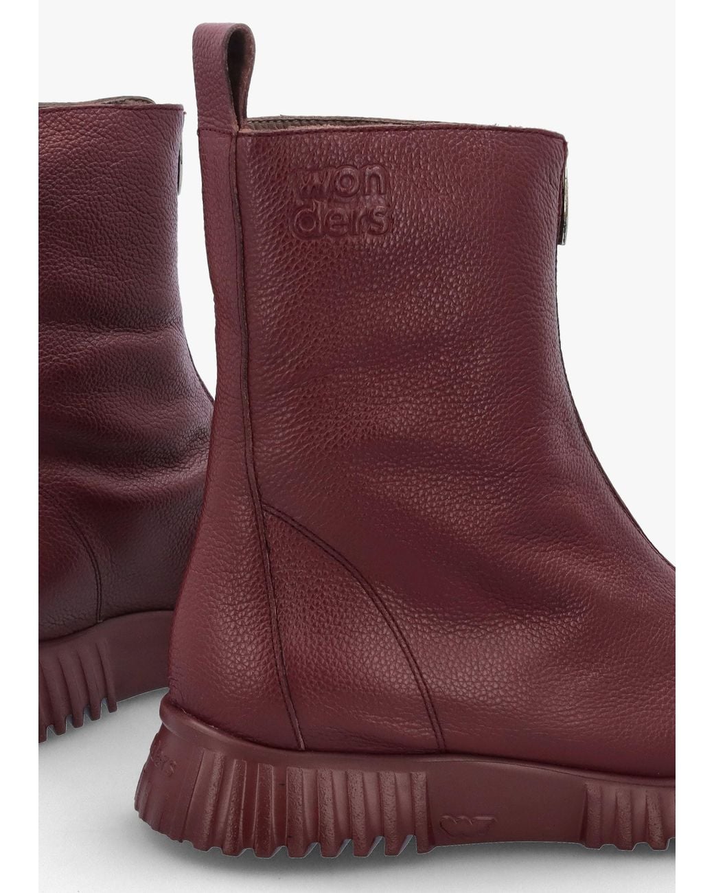 Wonders Purple Front Zip Ankle Boots