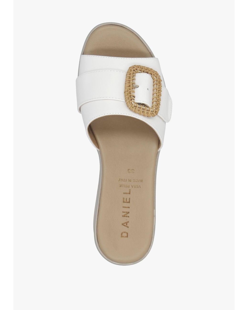 Daniel White Rowhip Woven Buckle Flatform Mules