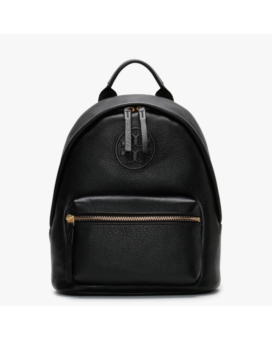 Tory Burch Small Perry Bombe Black Leather Backpack | Lyst display picture 2