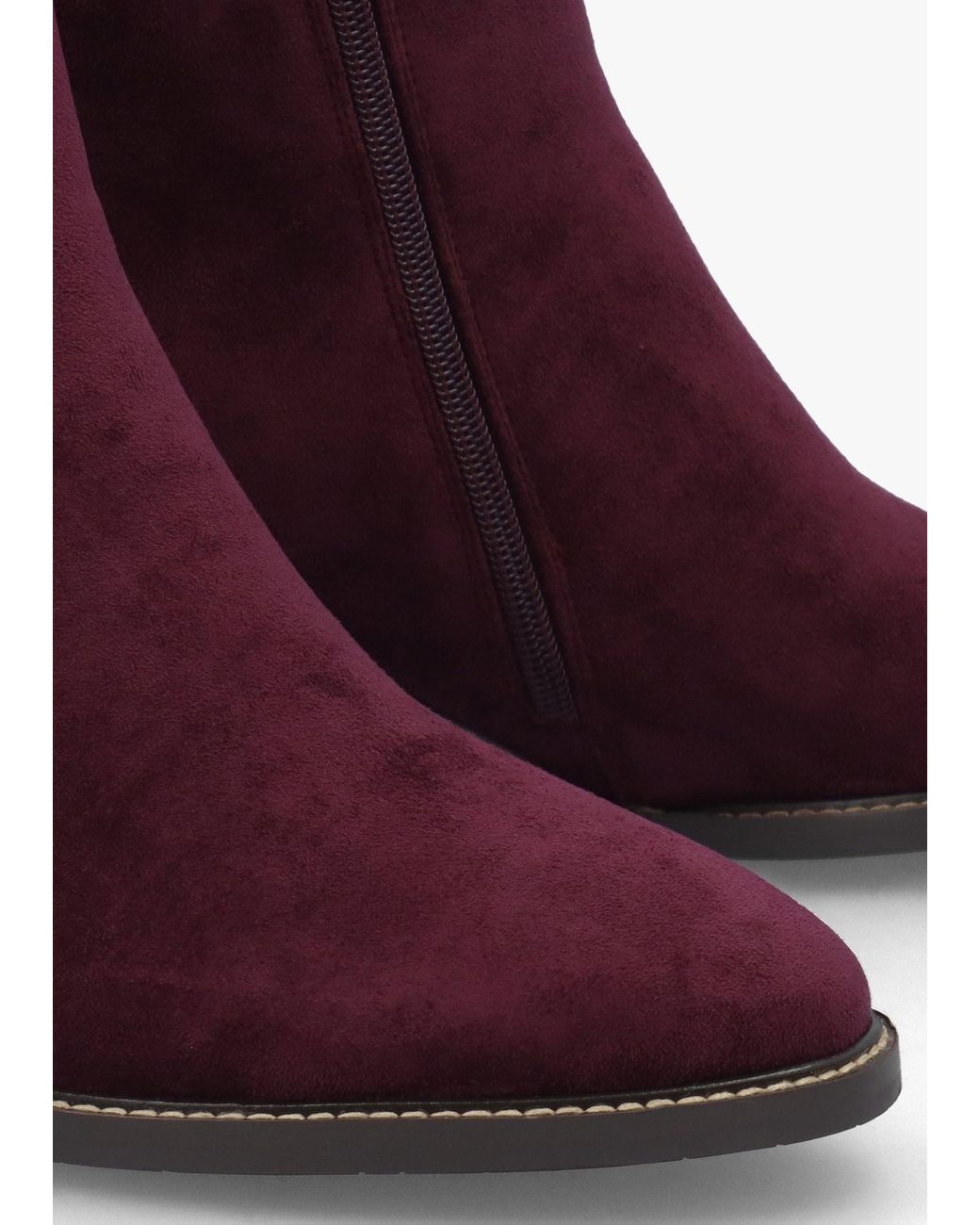 Moda In Pelle Purple Pacina Burgundy Buckle Strap Block Heel Ankle Boots