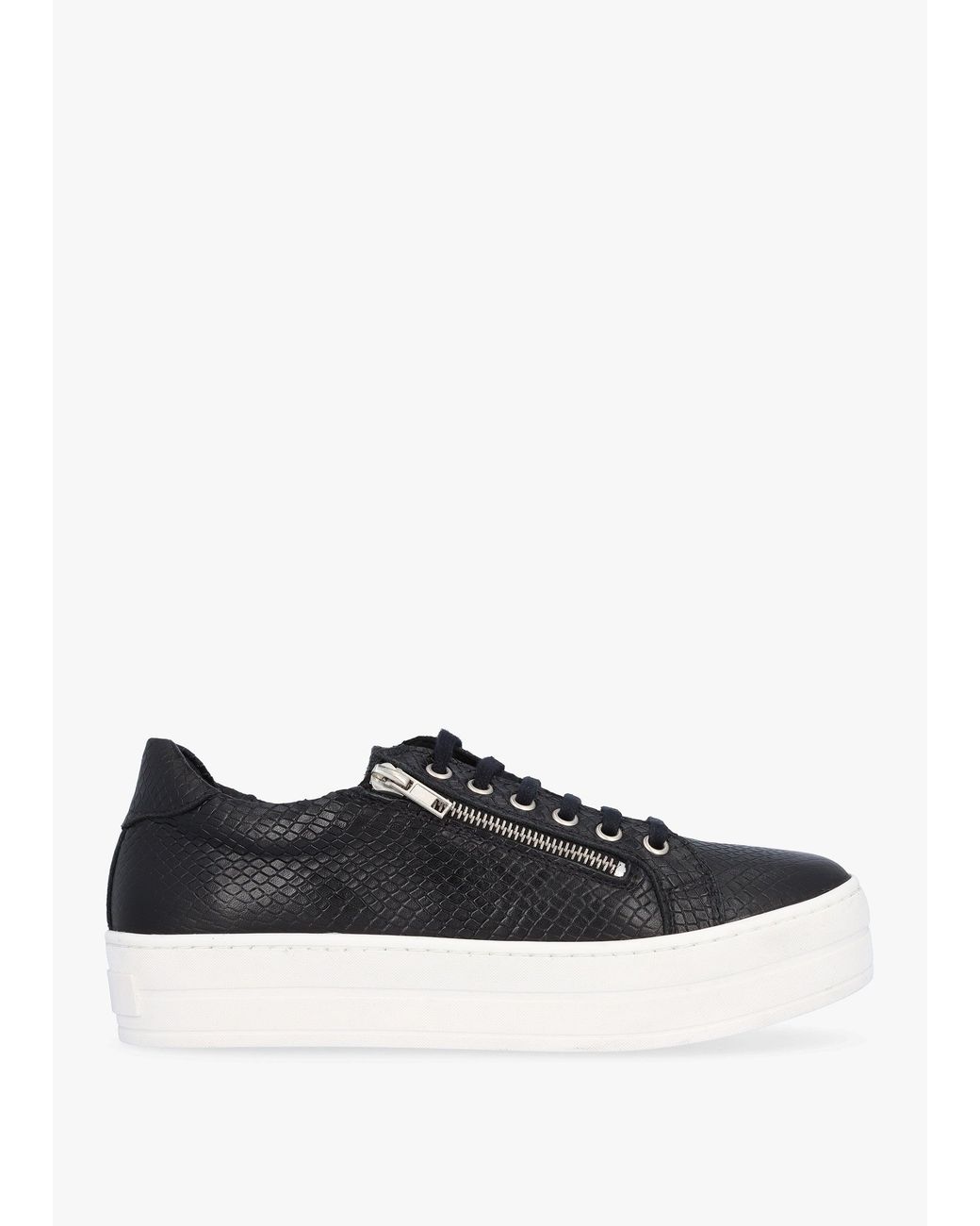 Daniel White Tippie Leather Reptile Double Zip Trainers