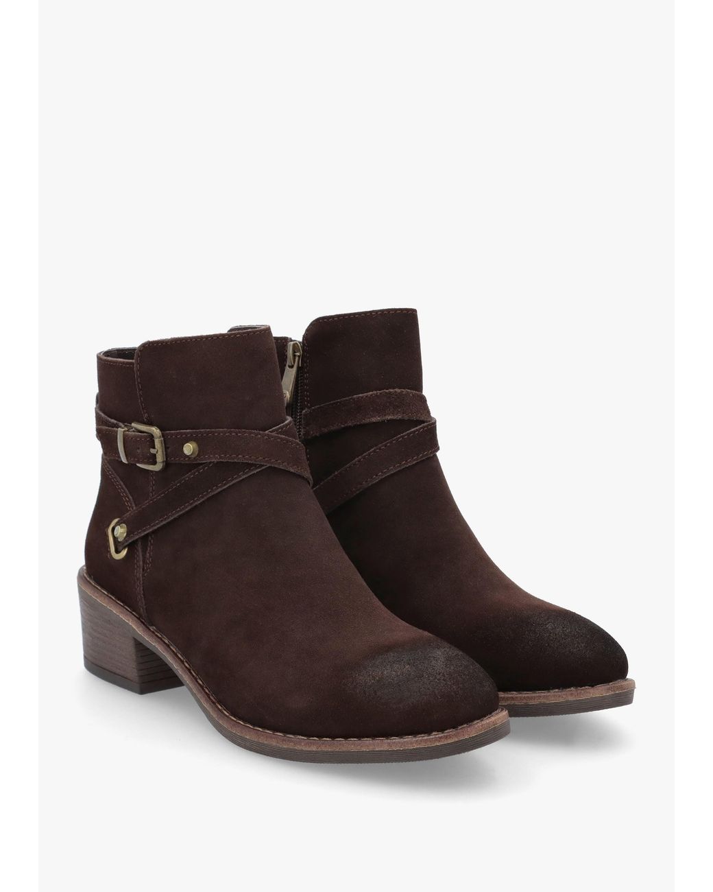 Moda In Pelle Brown Orlena Cross Strap Ankle Boots