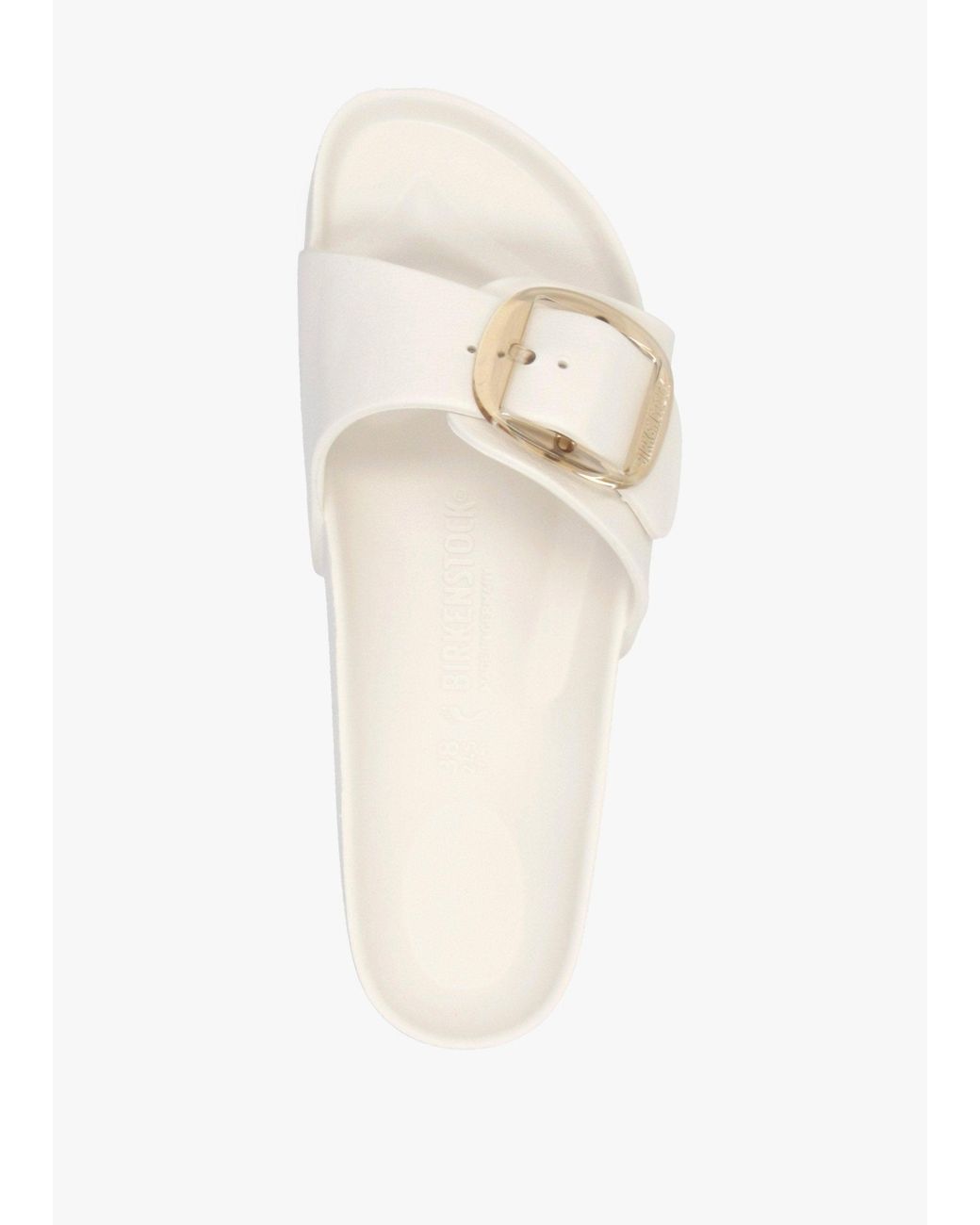 Birkenstock White Madrid Eva Big Buckle Eggshell Mules