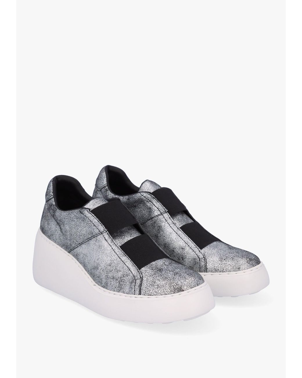 Fly London White Dito Ii Leather Wedge Trainers