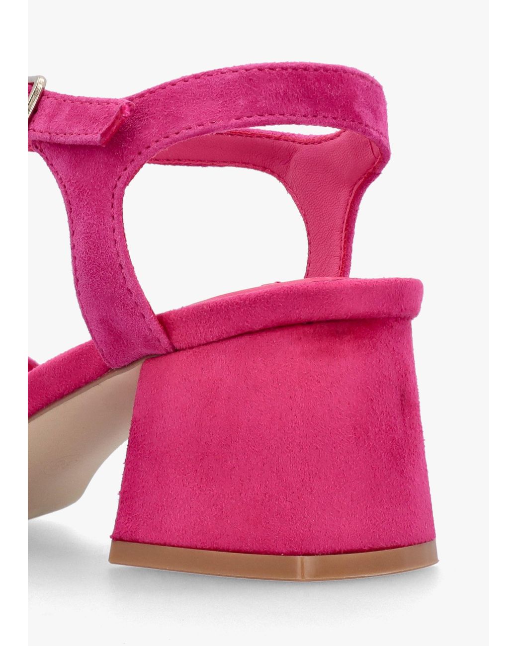 Osey Pink Villa Surry Fuchsia Suede Block Heel Sandals