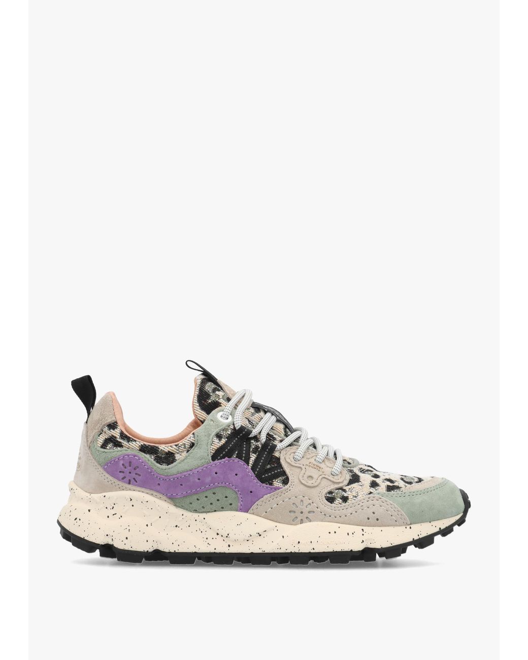Flower Mountain White Yamano 3 Taupe Cipria Suede Trainers