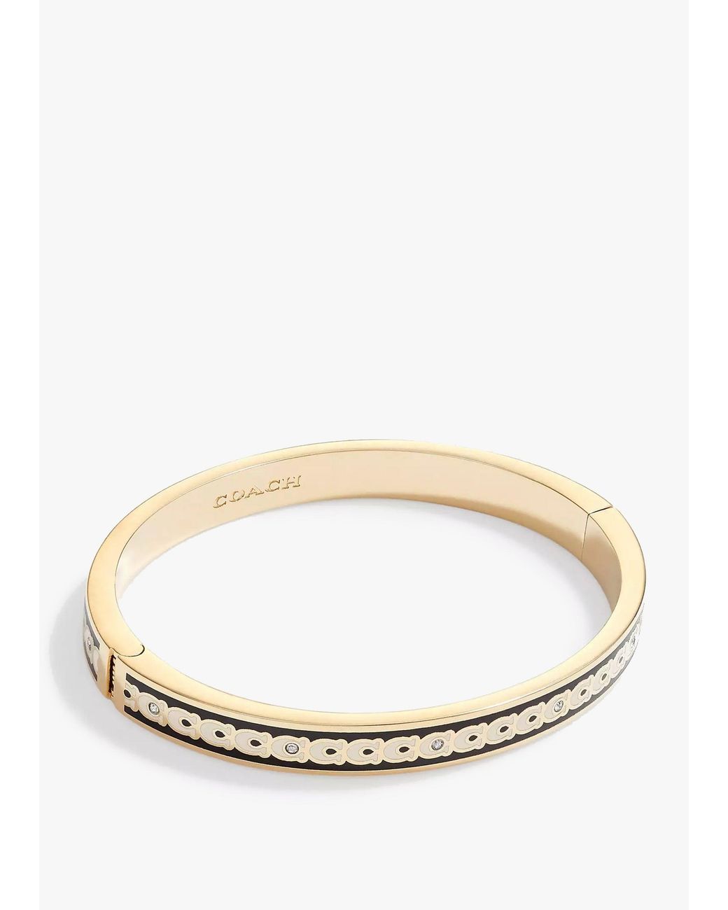 COACH Natural 6Mm Signature Enamel Hinge Bangle
