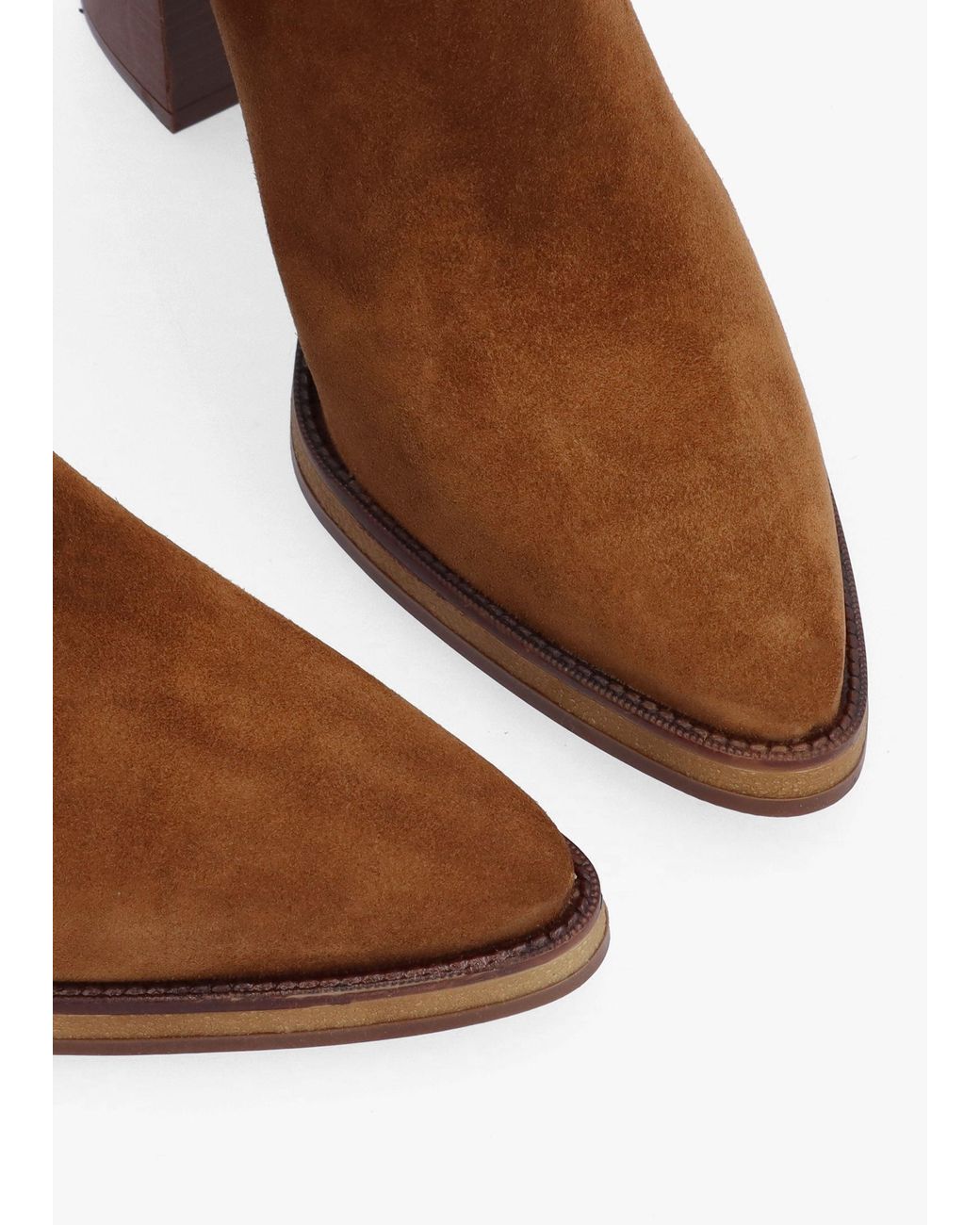 Alpe Brown Astrid Rouched Block Heel Knee Boots