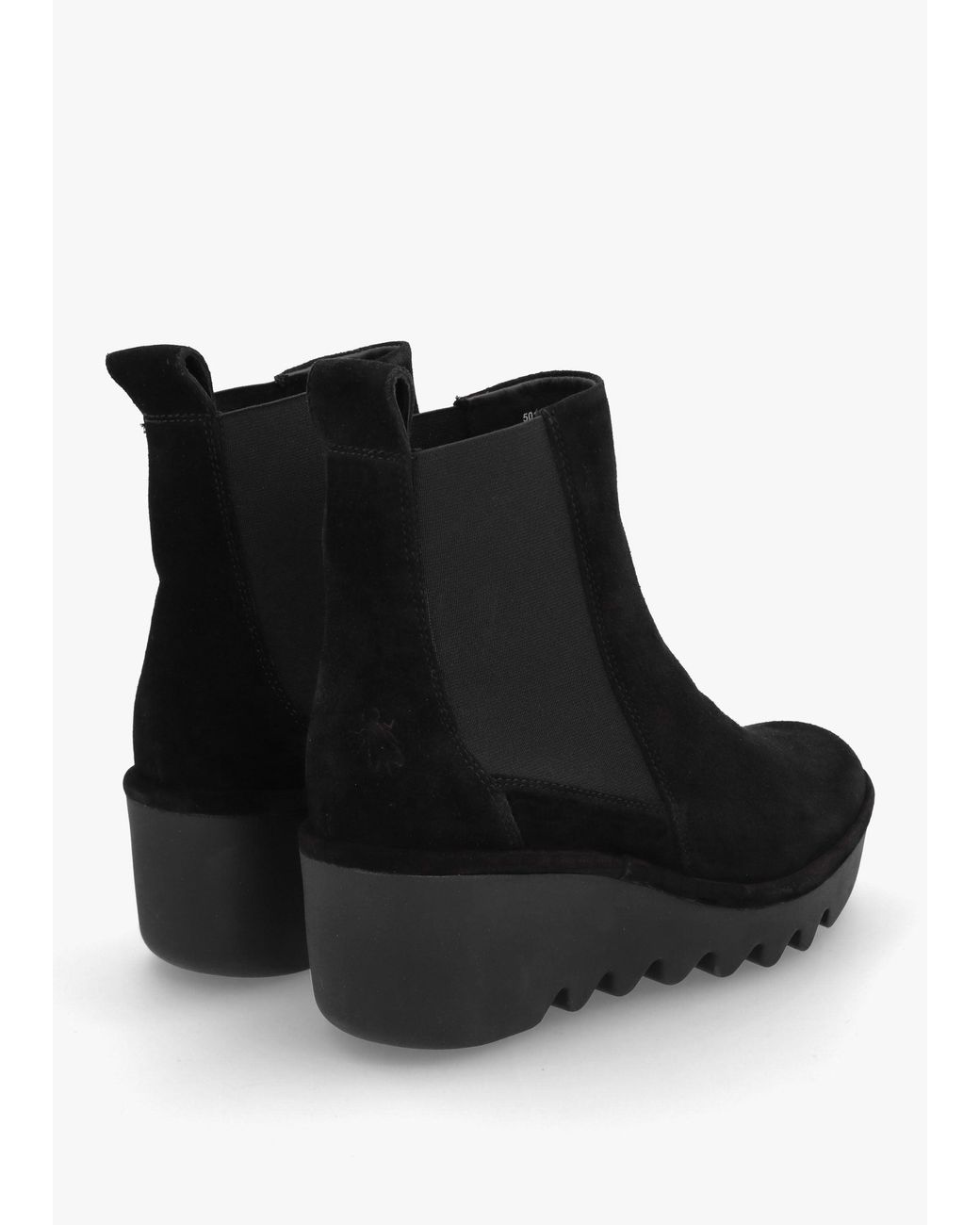 Fly London Black Bagu Wedge Chelsea Boots
