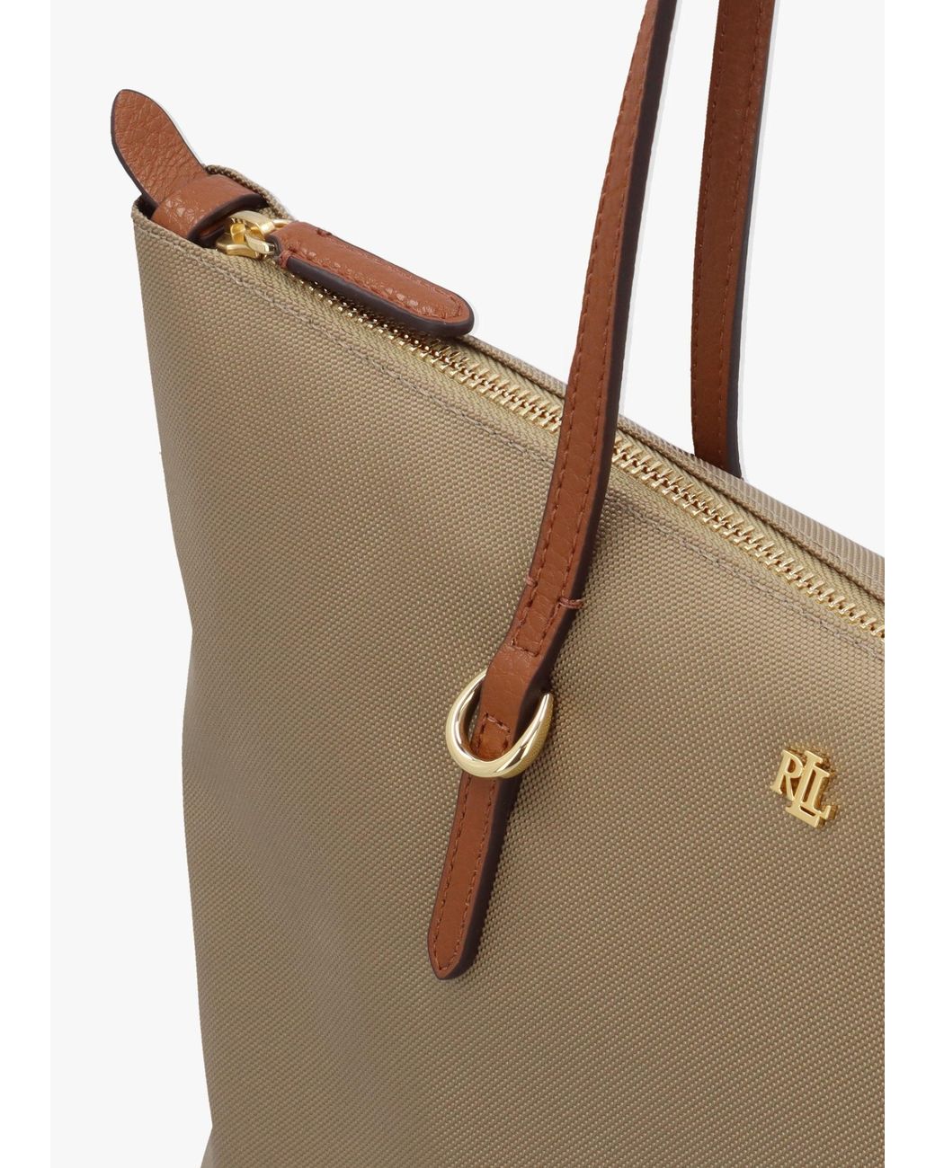 Ralph Lauren Natural Medium Keaton 26 Clay Nylon Tote Bag