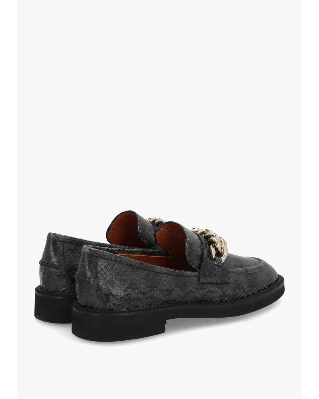 Daniel Black Leather Reptile Loafers