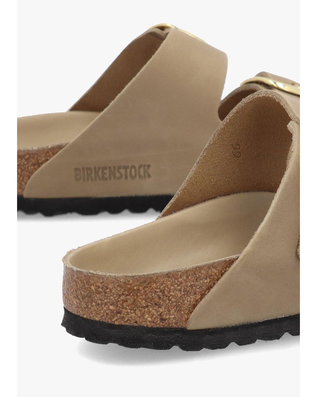 Birkenstock White Arizona Big Buckle Tabacco Oiled Leather Two Bar Mules