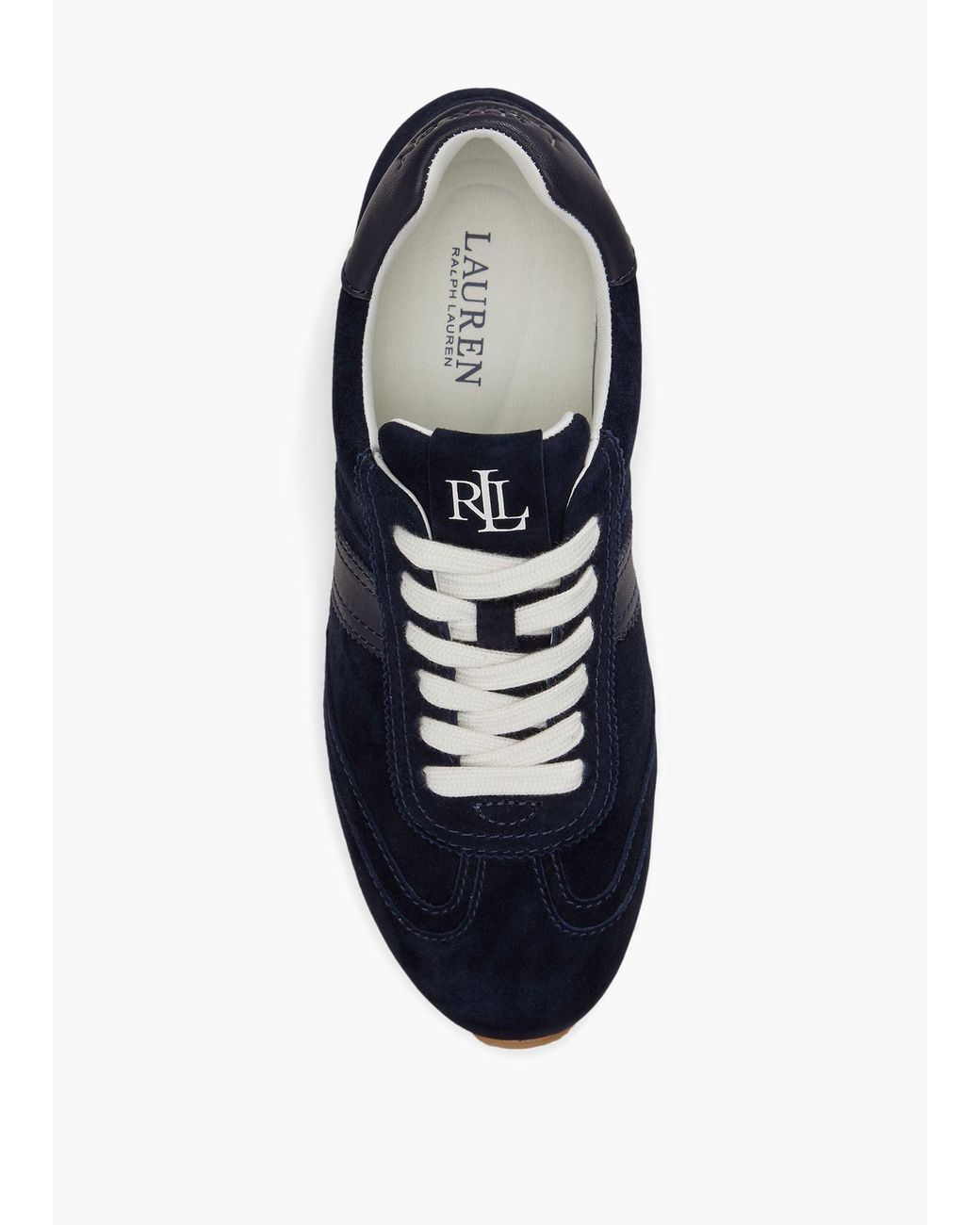 Ralph Lauren Blue Dani & Leather Low Profile Trainers