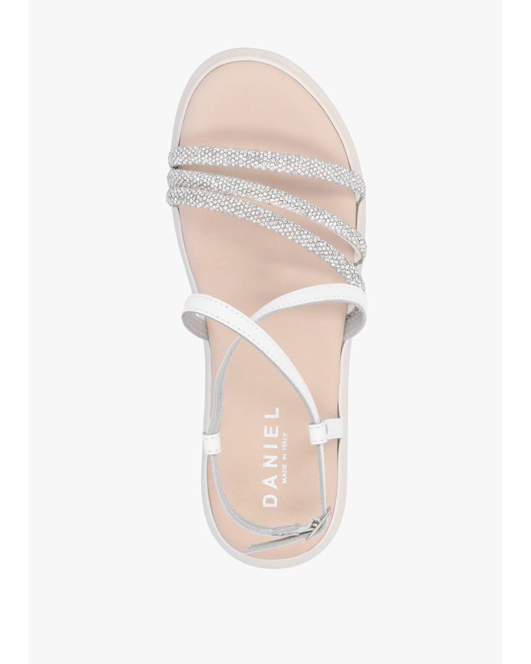 Daniel White Clematis Diamante Cross Strap Sandals