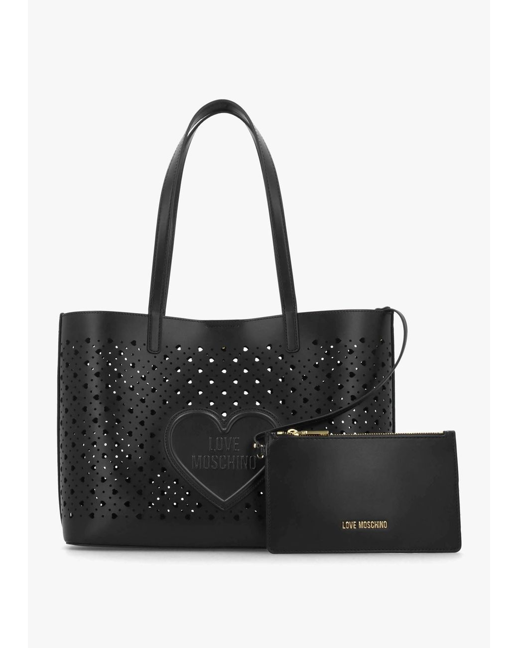 Love Moschino Black Heart Basket Nero Tote Bag