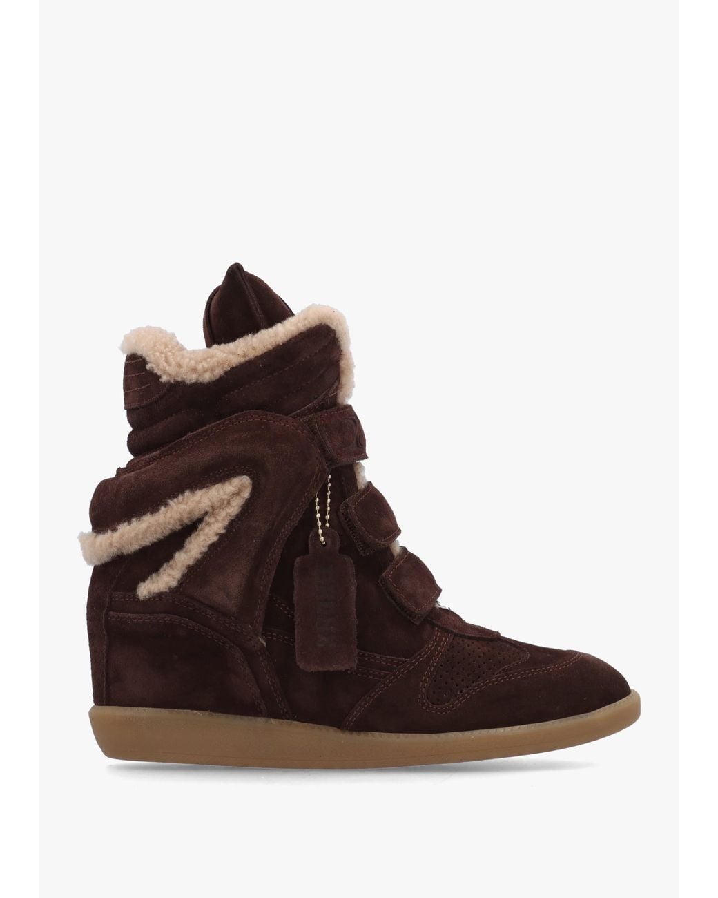Bronx Brown Jae-Yy Shearling High Top Wedge Trainers