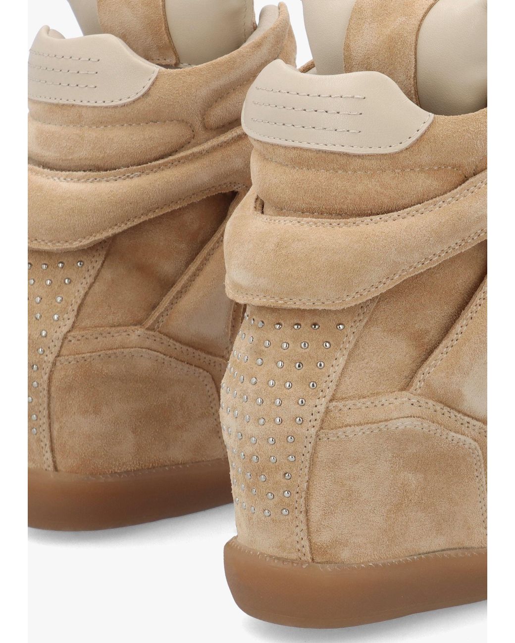 Bronx Natural Jae-Yy Sand Suede High Top Wedge Trainers