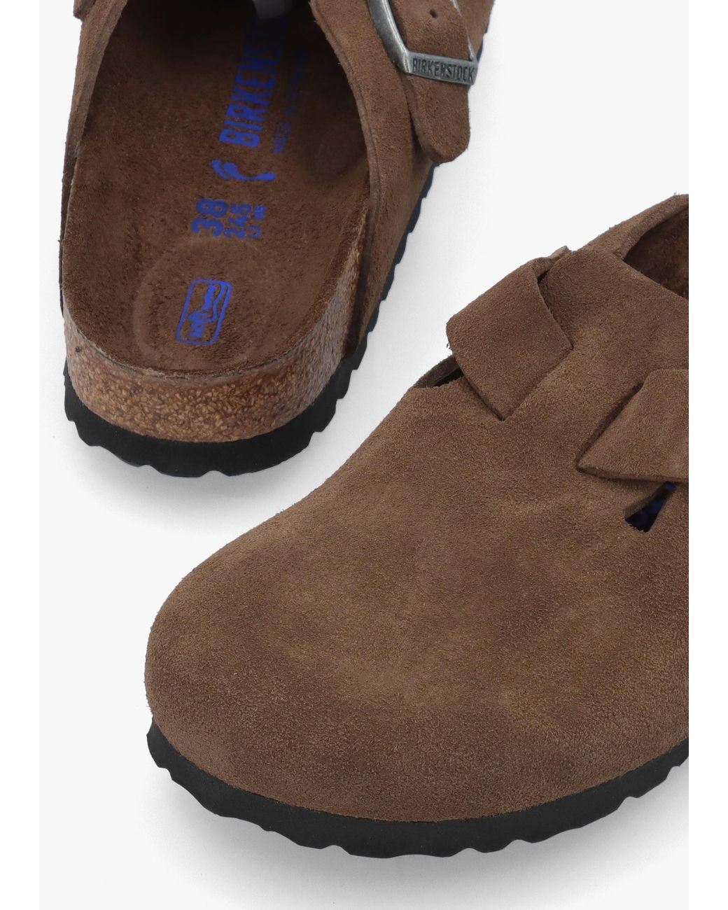 Birkenstock Brown Boston Carafe Tonal Footbed Suede Clogs