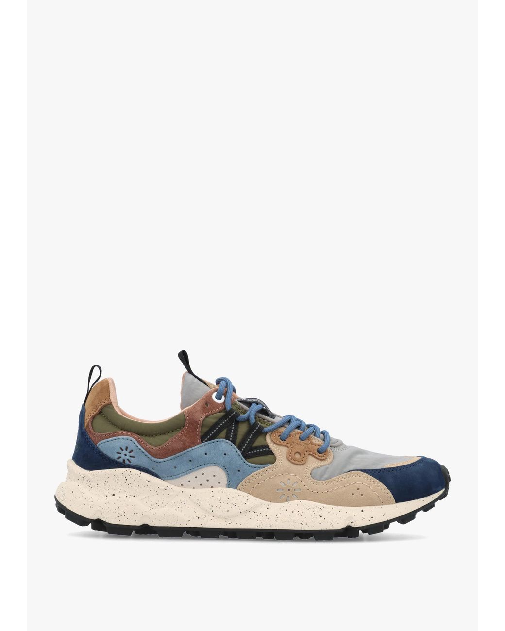 Flower Mountain White Yamano 3 Light Suede & Nylon Trainers