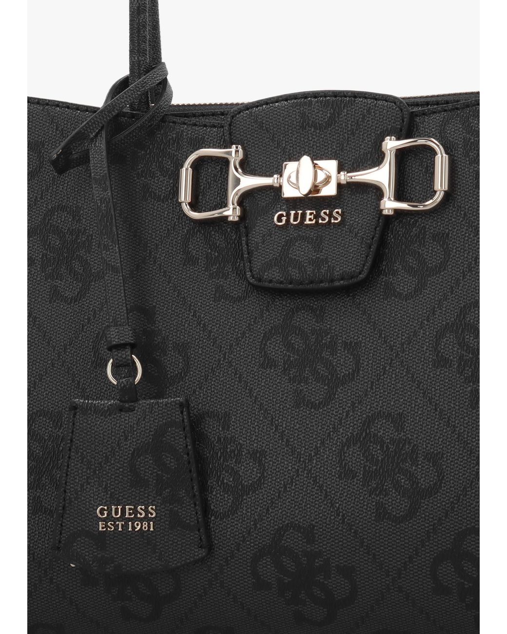 Guess Black Janie Girlfriend Coal Logo Carryall Bag