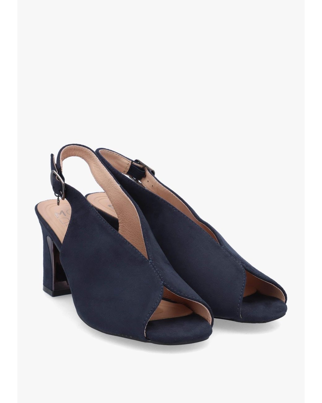 Moda In Pelle Blue Love Block Heel Sling Back Sandals
