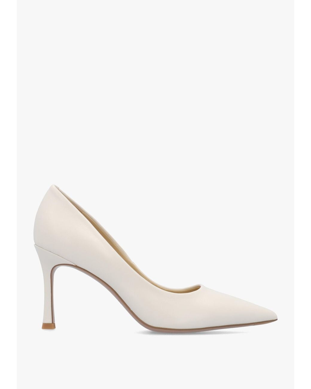 Daniel White Enjoy Cream Leather High Heel Court Shoes