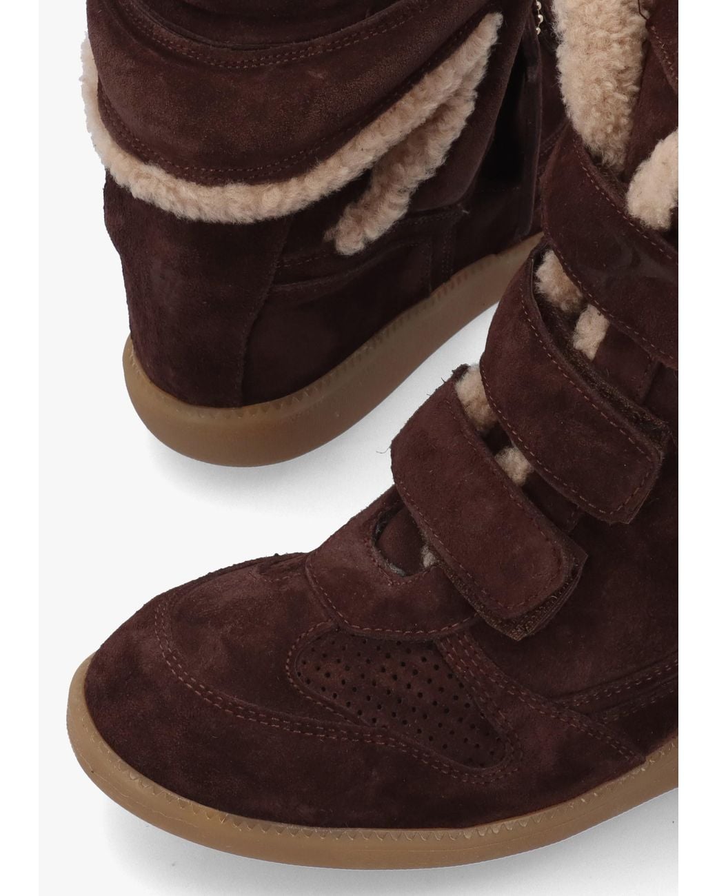 Bronx Brown Jae-Yy Shearling High Top Wedge Trainers