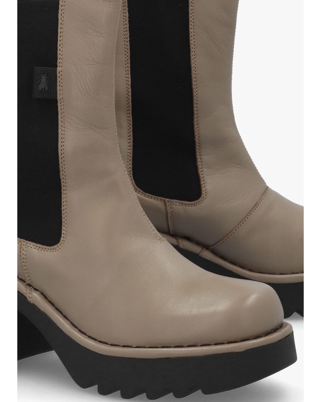 Fly London Brown Moya Leather Block Heel Chelsea Boots