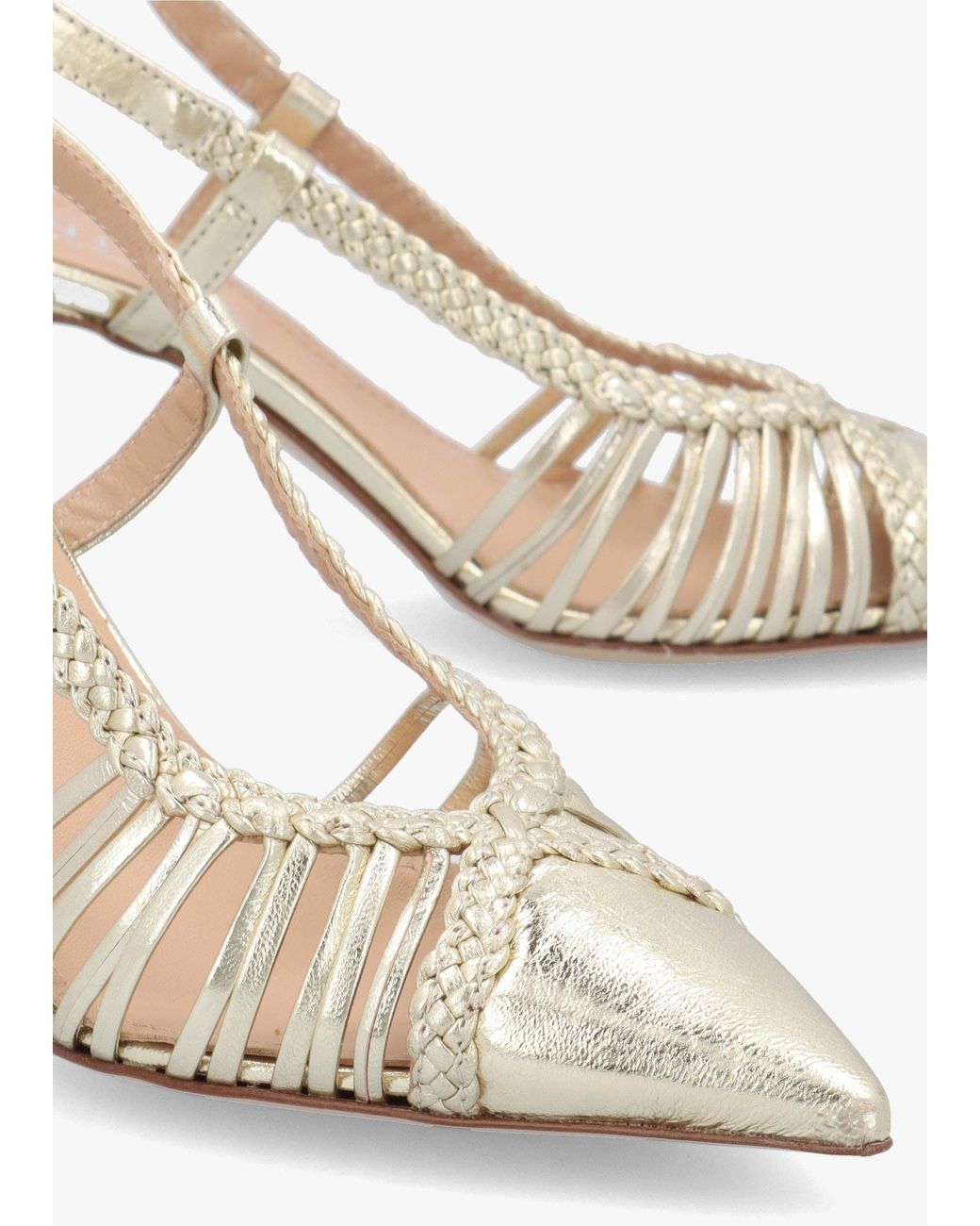 Daniel White Nuri Plaited Cage Heel Sling Backs