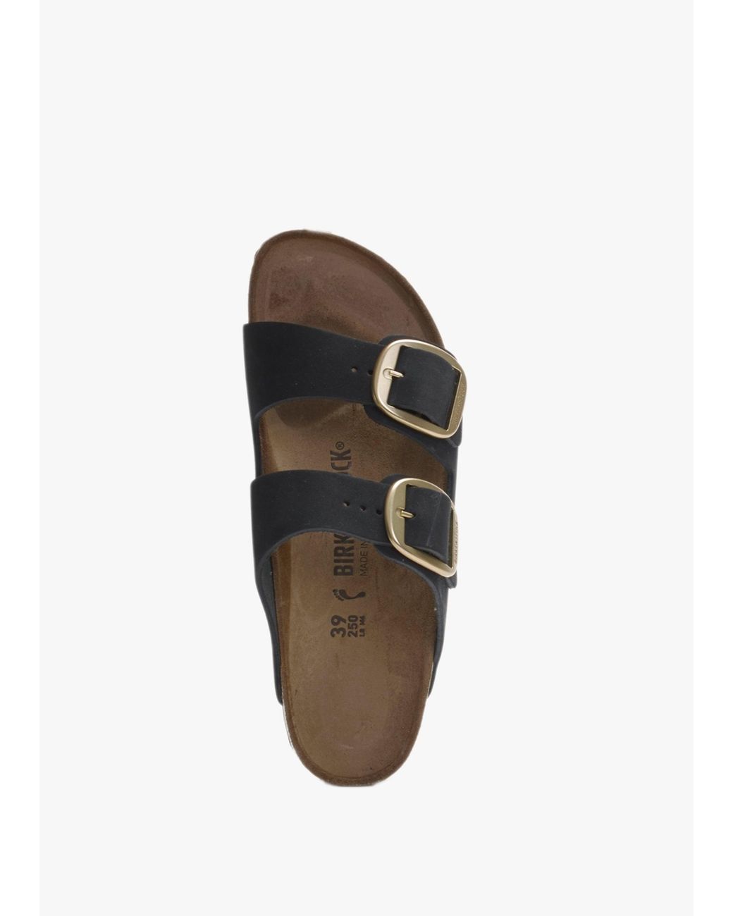 Birkenstock Black Arizona Big Buckle Nubuck Leather Two Bar Mules