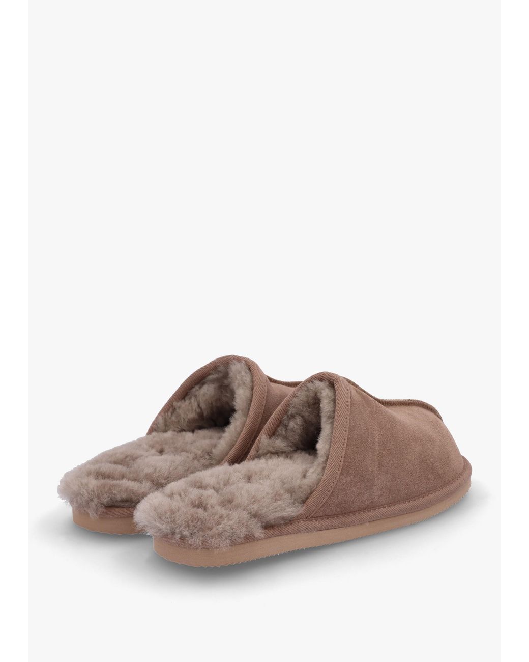 Daniel Brown Shutoff Taupe Shearling Slippers