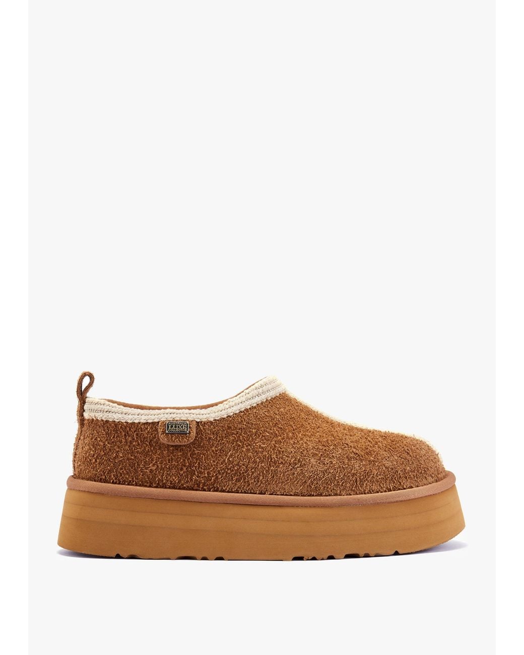 Australia Luxe Brown Outback Trim Platform Slippers