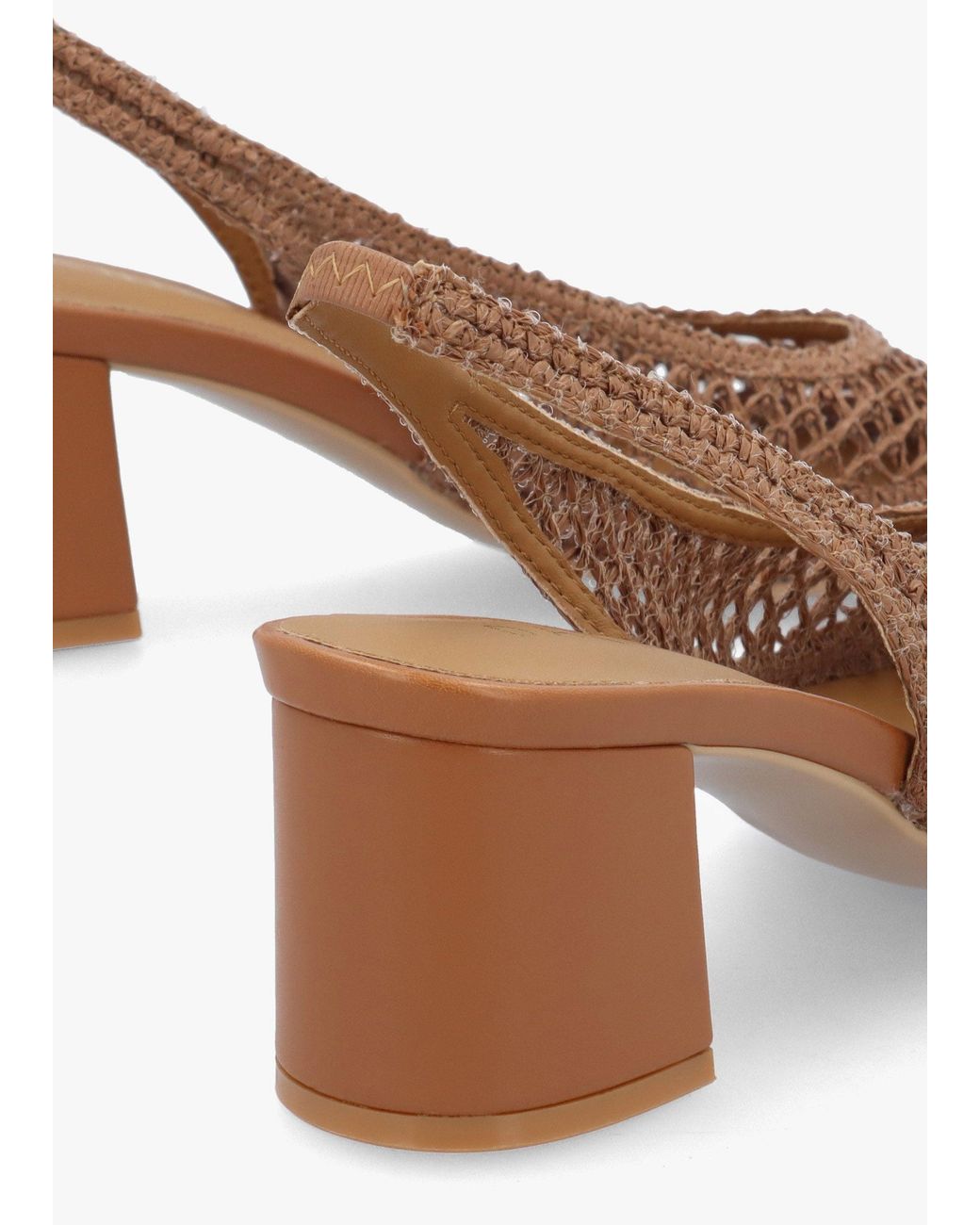 Daniel Brown Rosie Tan Woven Sling Back Heeled Court Shoes