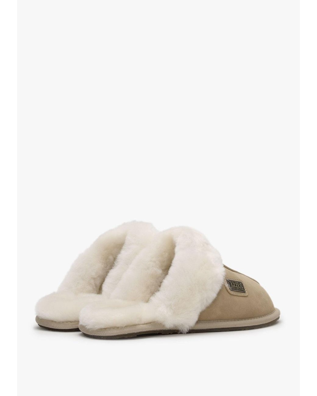 Australia Luxe White Sand Double-Face Sheepskin Closed Mule Slippers