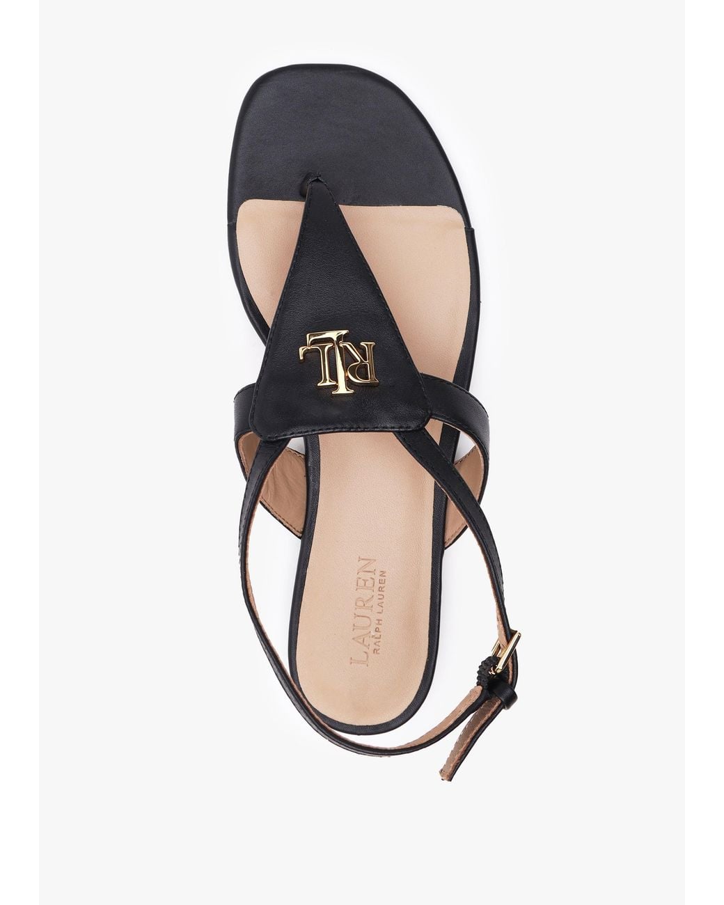 Ralph Lauren White Everley Calfskin Leather Toe Post Sandals
