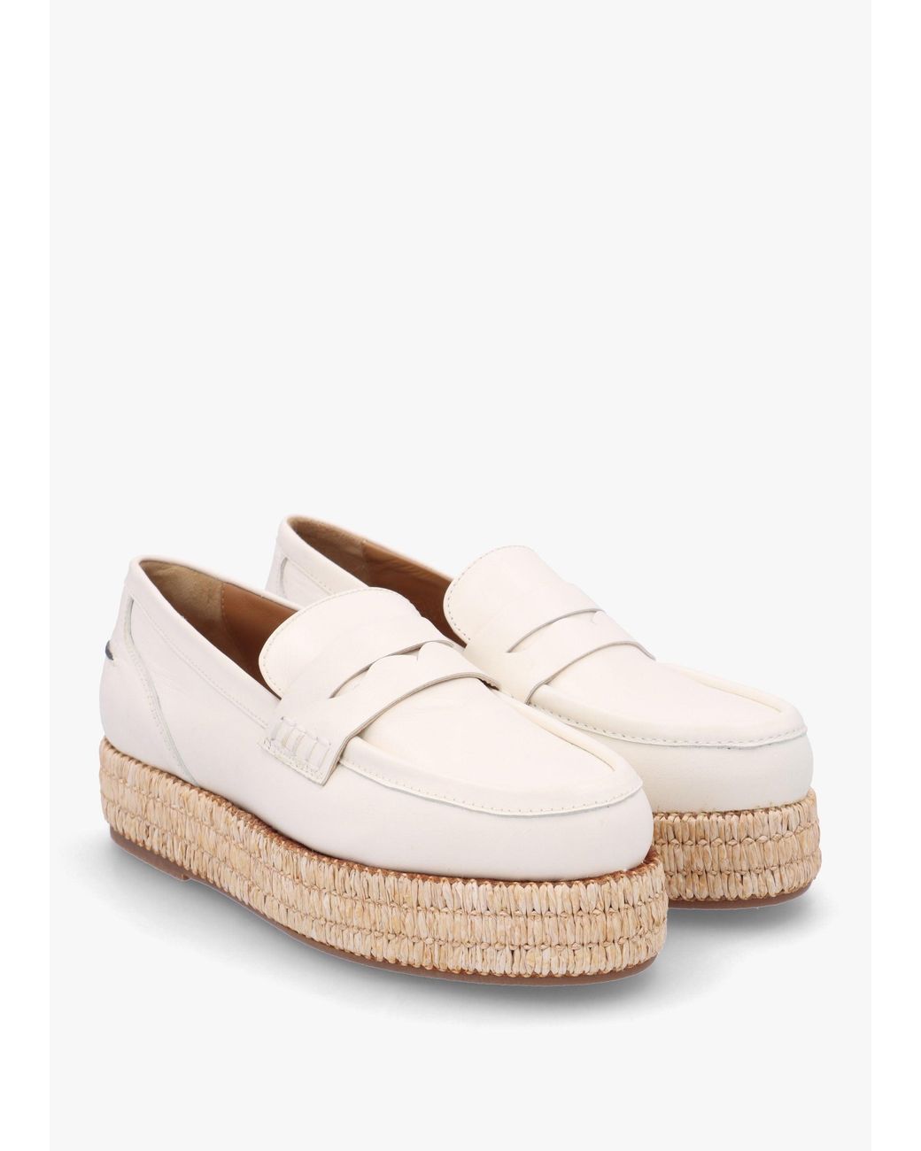 Pedro Miralles Natural Campion Raffia Trim Loafers