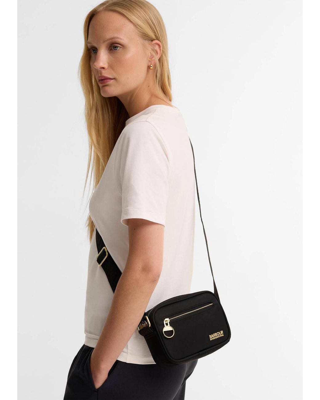 Barbour Black Mini Qualify Slim Cross-Body Bag
