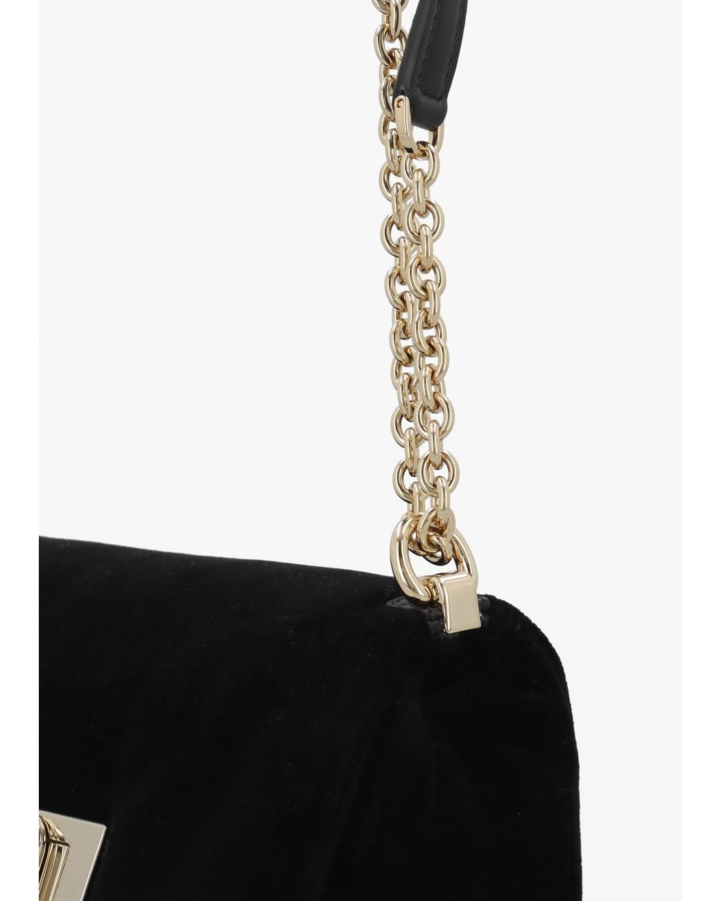 Furla Black Mini 1927 20 Velvet Cross-Body Bag