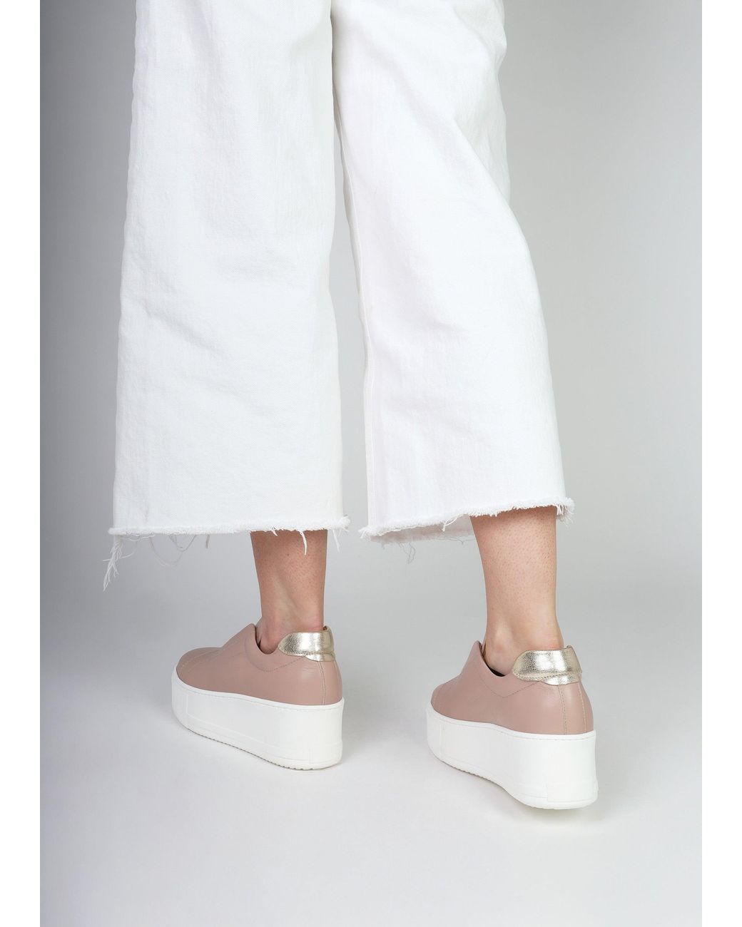 Daniel Multicolor Tred Nude Leather Laceless Flatform Trainers