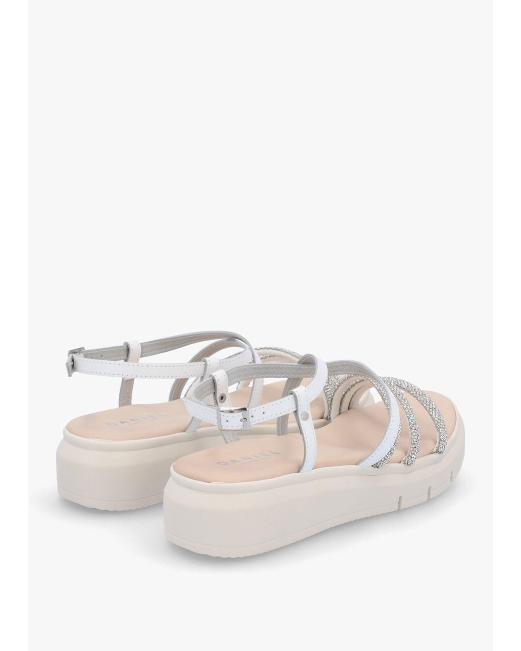 Daniel White Clematis Diamante Cross Strap Sandals