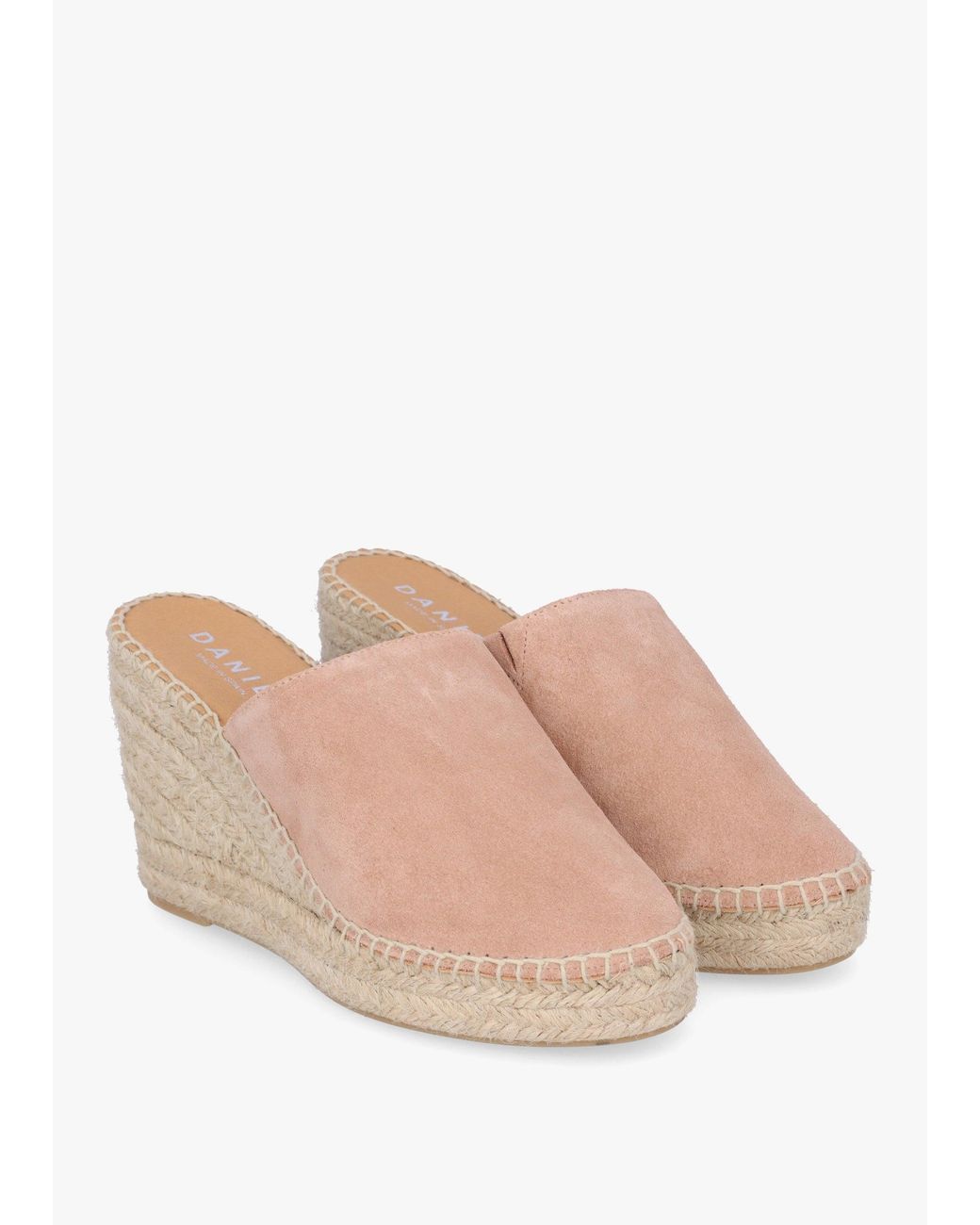 Daniel Multicolor Kris Nude Suede Wedge Espadrille Mules