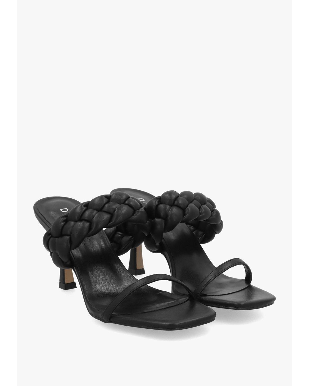 Daniel Black Rose Plaited Two Bar Heeled Sandals