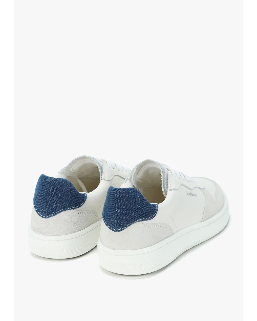 Barbour White Celeste & Chambray Leather Trainers