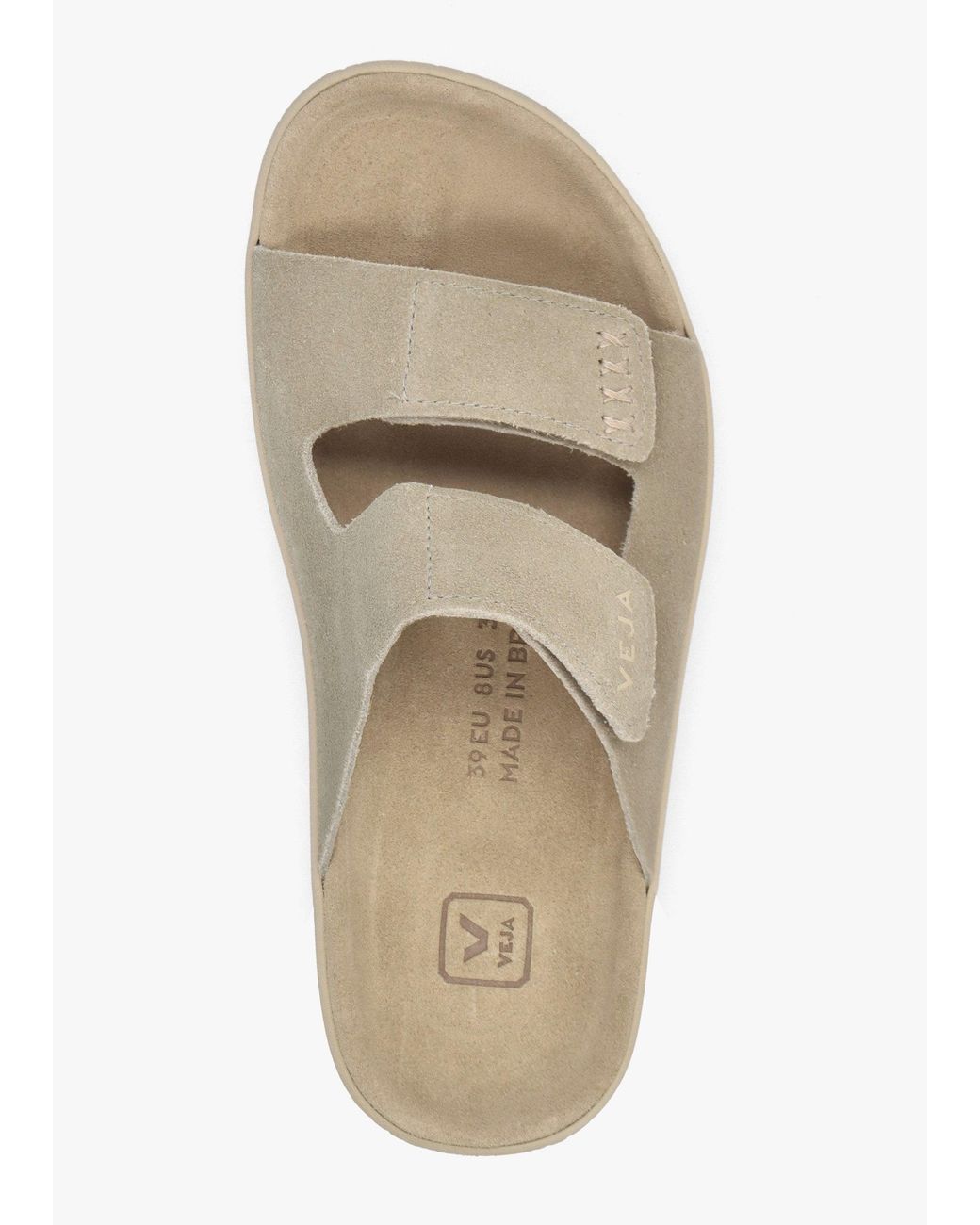 Veja White Etna Taupe Almond Suede Sandals