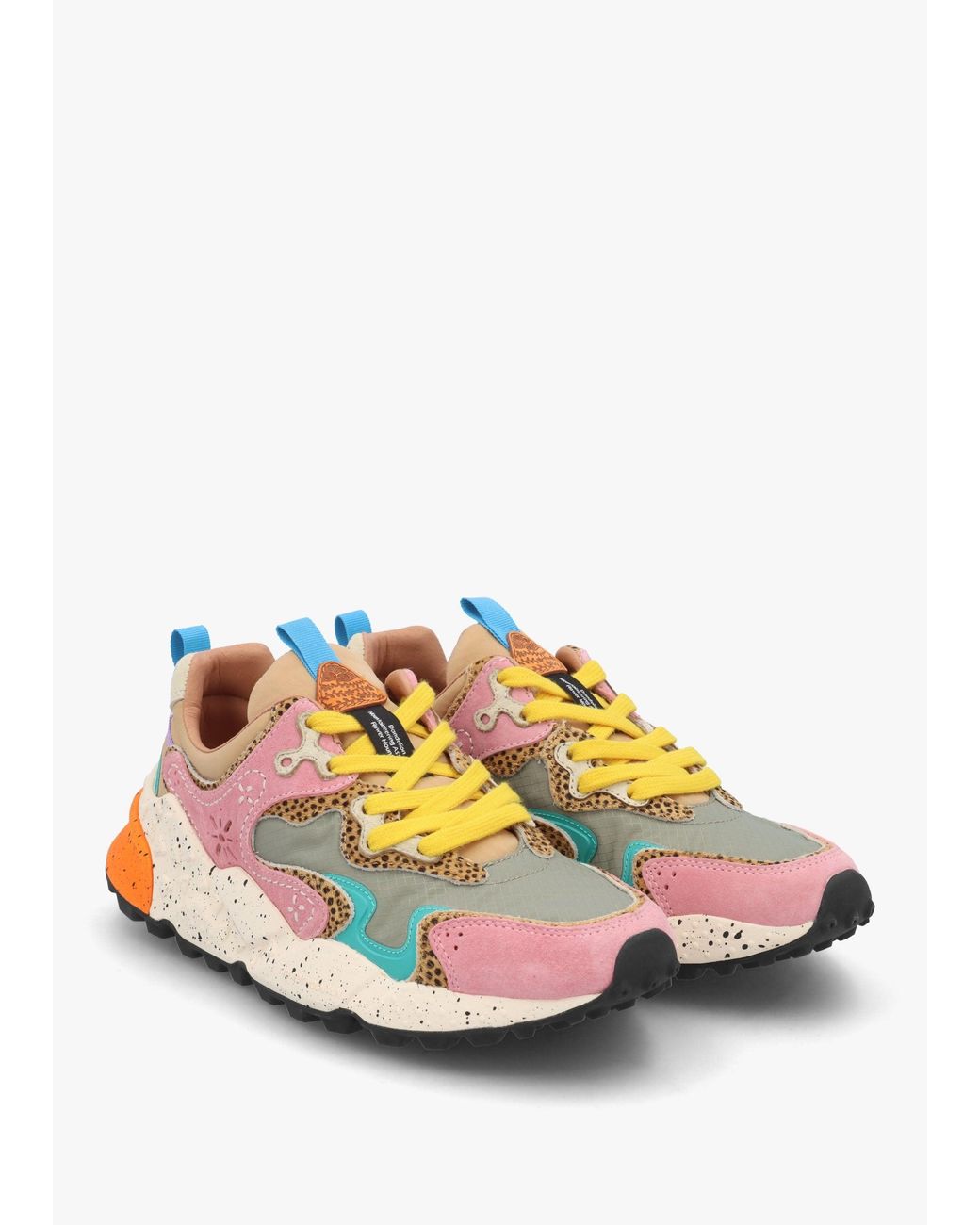 Flower Mountain White Rulis Rose Multi Suede Trainers