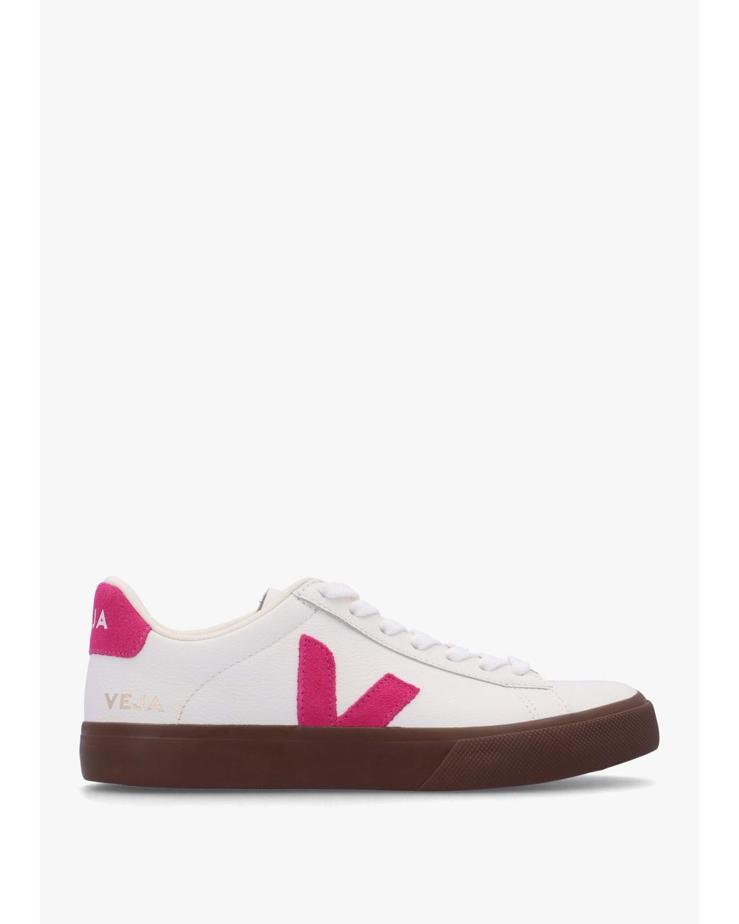 Veja Pink Campo Leather Bark Trainers