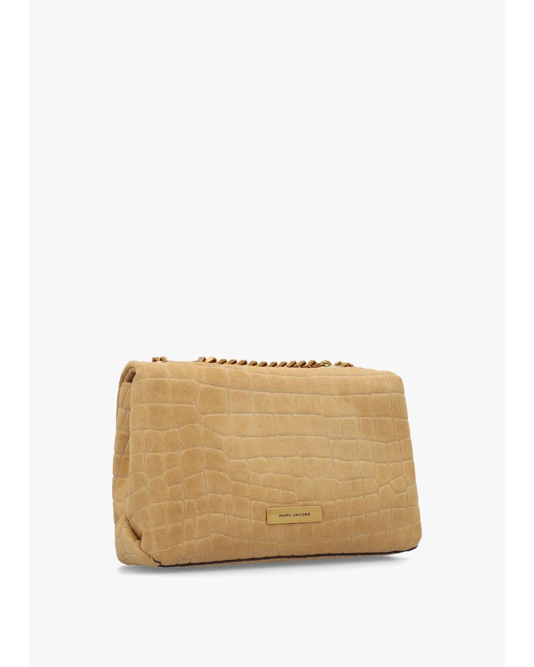 Marc Jacobs Natural The Suede Croc Slim Dual Convertible Sahara Shoulder Bag