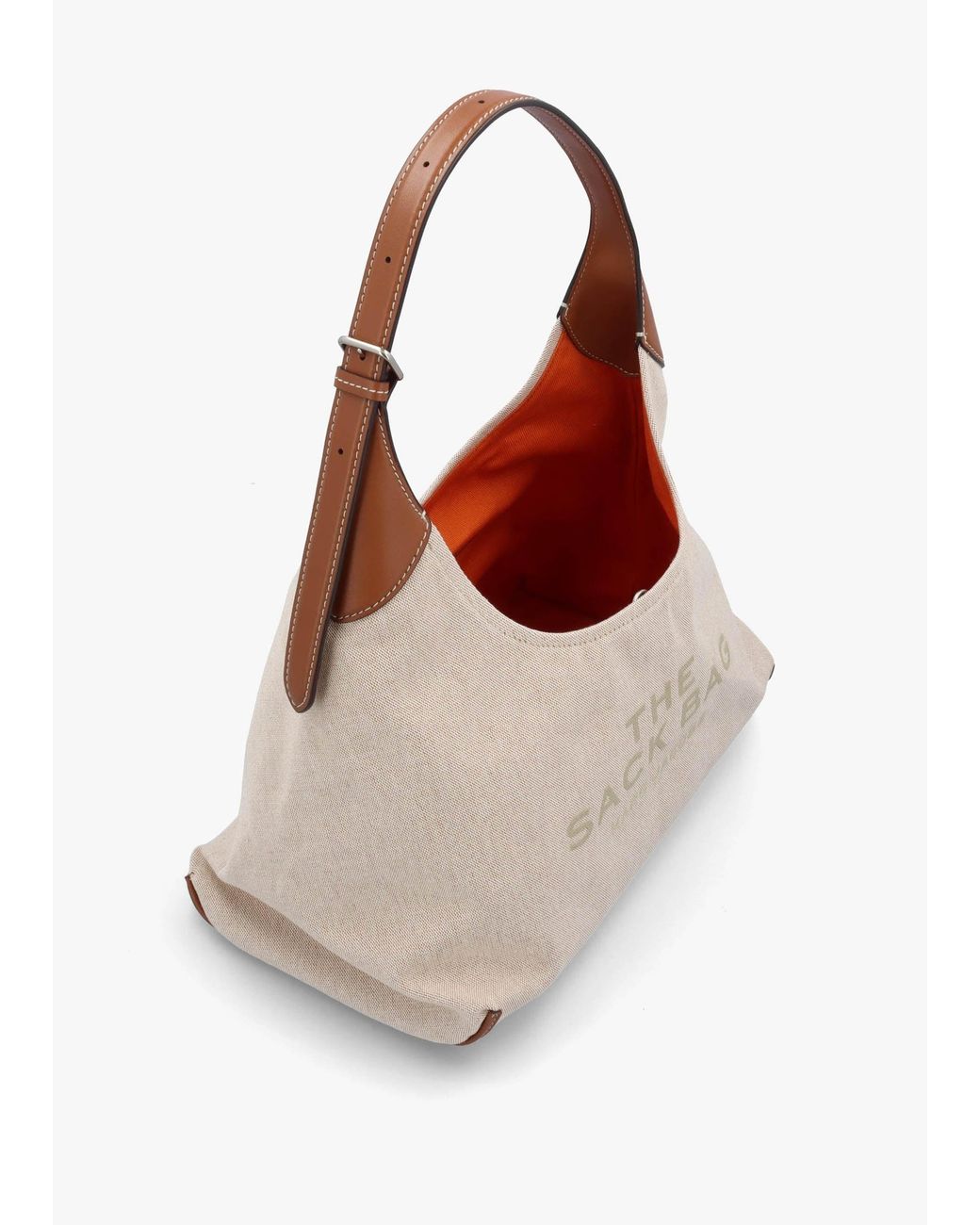 Marc Jacobs Natural The Leather Trim Canvas Belted Argan Oil Sack Bag
