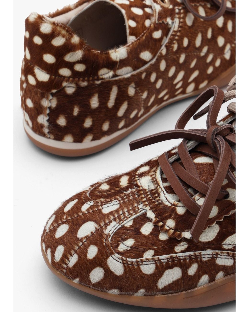 Bronx Brown Park-Err Bambi Calf Hair Low Profile Trainers