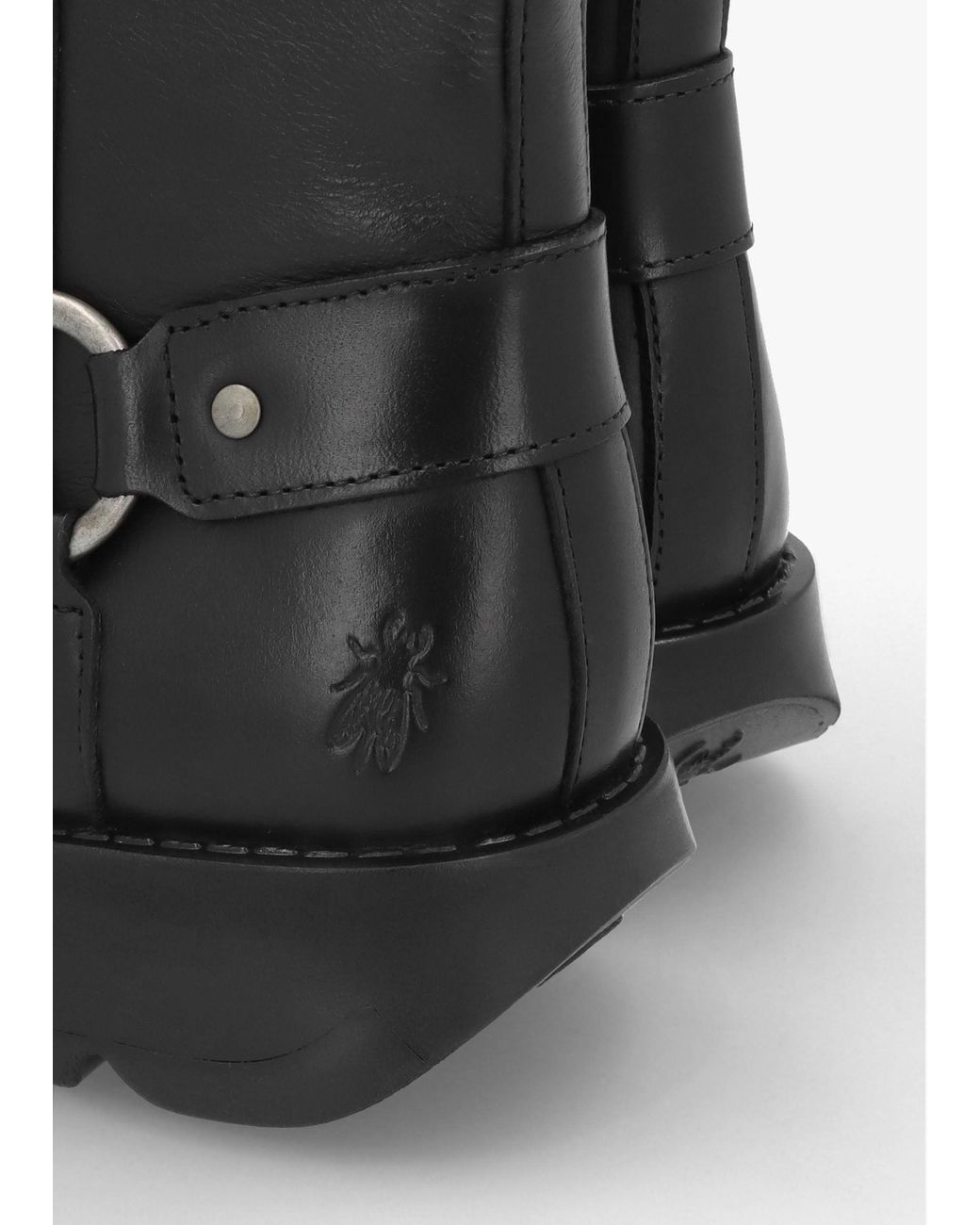 Fly London Black Soch Biker Boots